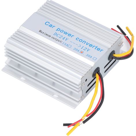 Convertisseur abaisseur 24 V vers 12 V en alliage d'aluminium, régulateur de tension CC pour navigation GPS, 240 W, 20 A (1/5)