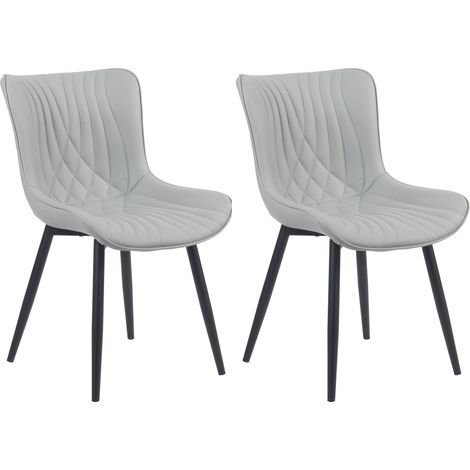 Lot de 2 chaises Brady Gris Similicuir (1/5)