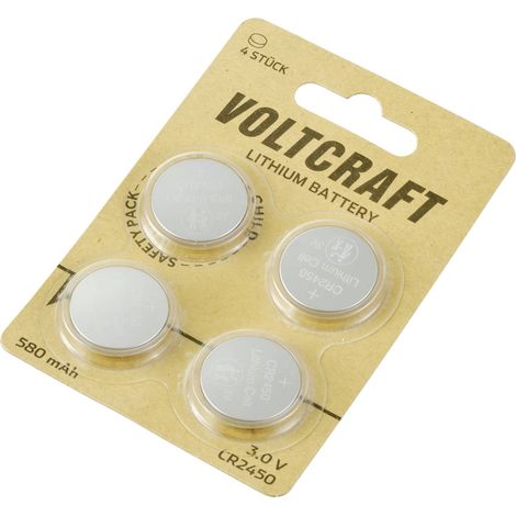 VOLTCRAFT Pile bouton CR 2450 3 V 4 pc(s) 580 mAh lithium CR2450 S156252 (1/5)