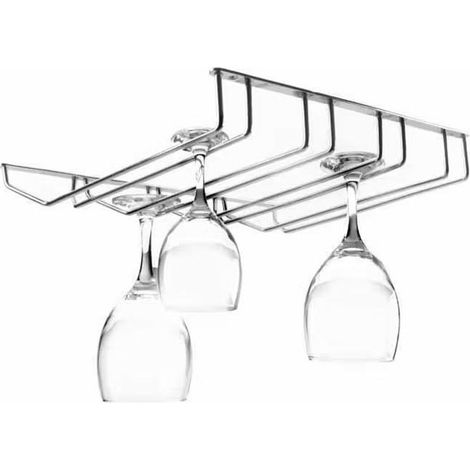 Soporte cuádruple colgador cromado para copas 34 x 40 cm.