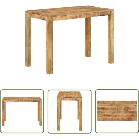 The Living Store Table à dîner 110x55x76 cm Bois de manguier massif - Table À Manger - Table En Bois - Table Rustique - Table De Salle À Manger - Table De Cuisine (1/5)