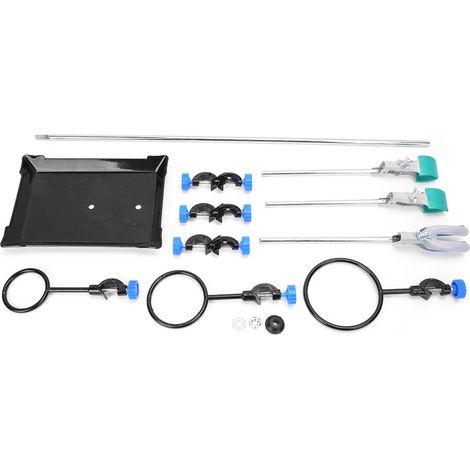 Support de laboratoire avec pince pour fiole, support réglable pour instruments de laboratoire, ensemble de fixation métallique pour expériences scientifiques. (1/5)