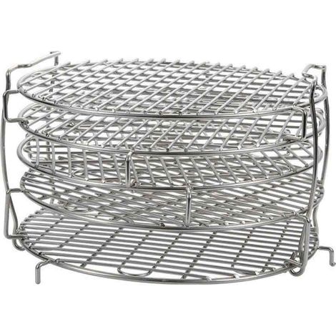 Accessoires pour friteuse à air chaud : grille de déshydratation à cinq niveaux en acier inoxydable 304, compatible avec les friteuses à air chaud et polyvalente. (1/5)