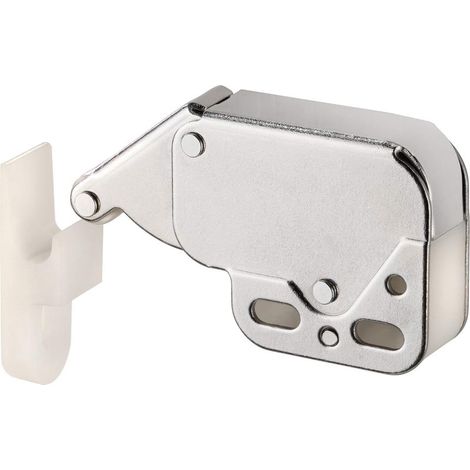 Feder-Schnappverschluss, Mini-Riegel, Türklappe, vernickelter Stahl, Feder-Schnappverschluss, Schraub-Möbel-Schnäpper mit 5 Teilen – Druckschnapper für Schranktüren (1/4)