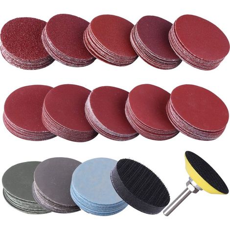 130 Pièces Disques Abrasifs 50mm Disques de Ponçage Grain 60 80 120 180 240 400 600 800 1000 1200 1500 2000 3000 pour Meulage Fraisage Gravure (1/5)