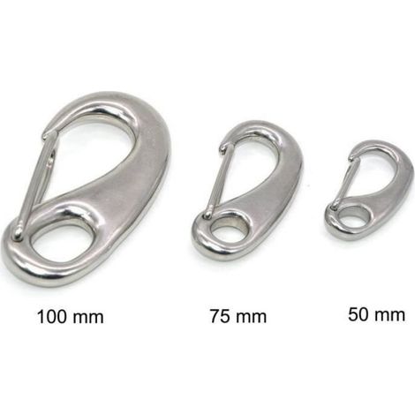 Mousqueton - Inox - 314 - 70mm - 4pcs - Résistant à la corrosion (1/4)