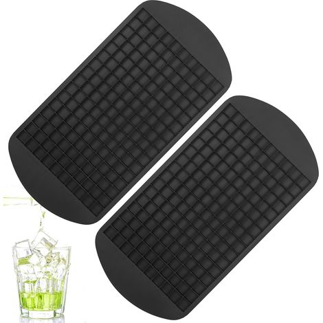 Moules à Glaçons Mini en Silicone, Petits Cubes de Glace 1x1 cm - Lot de 2 Moules pour 160 Glaçons - pour Whisky, Cocktails, Boissons - Compatible Lave-vaisselle (1/5)