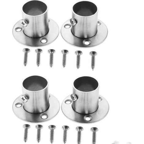 Lot de 4 brides en acier inoxydable pour penderie, tuyauterie, support et fixation, raccord entre tubes, porte-tringle de 22 mm (1/5)