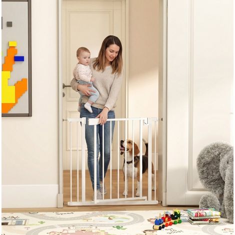 Cancelletto di sicurezza senza foratura con chiusura automatica 76-89 cm, bianco DESVIAE (1/5)