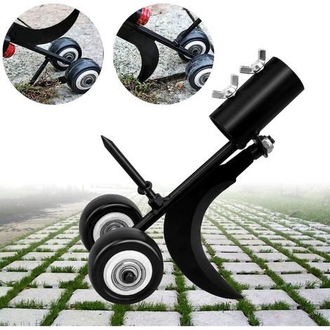 This 2-in-1 weeding tool features wheels and a manual design, suitable for gardens, sidewalks, driveways and other areas. (1/5)