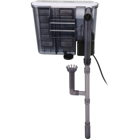 Filtre suspendu pour aquarium, débit d'eau réglable, augmentation de l'oxygénation, filtre cascade avec écumeur de surface, prise UE 220 V (1/5)