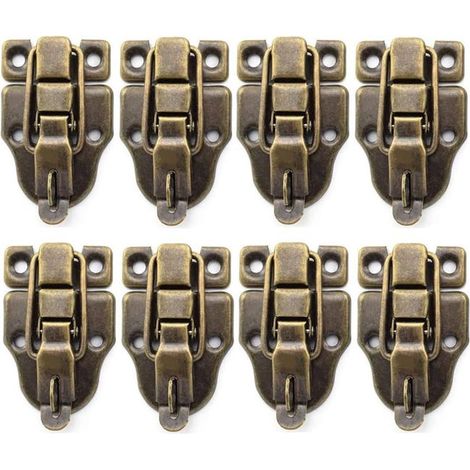 royaluxe - Boucle rétro en métal à bec de canard avec trou pour cadenas - Lot de 8 (1/5)