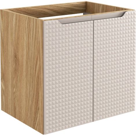 Meuble sous-vasque à portes 60 cm - H 57 x L 60 x P 46 cm - Splendor Beige - Livraison gratuite