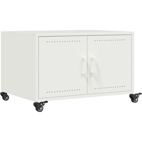 Maison Exclusive - Couchtisch Weiß 68x50x43,5 cm Stahl