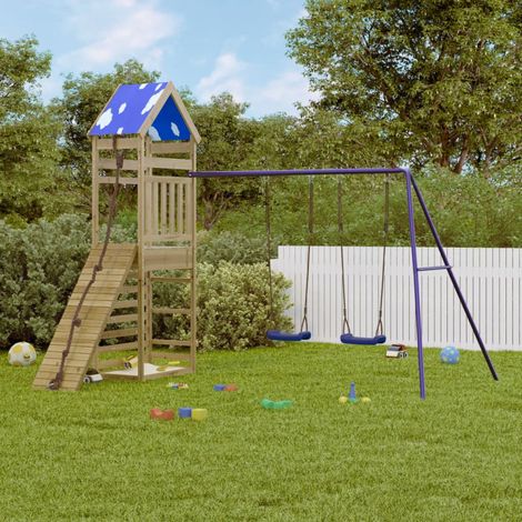 vidaXL Aire de jeux d'extérieur bois de pin imprégné (1/5)