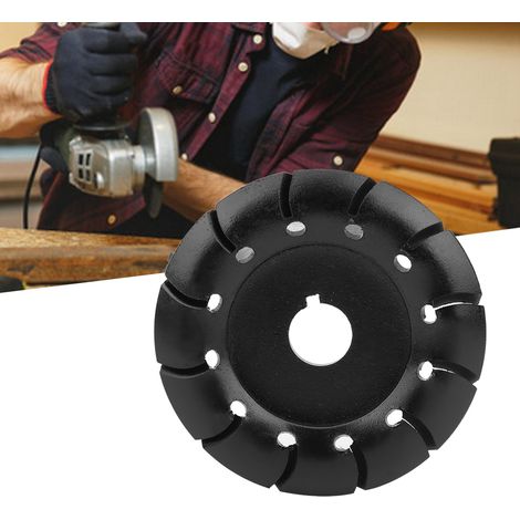 Lame de façonnage pour pièces de travail du bois, 12 dents, acier au manganèse noir, 85 x 16 mm, pour meuleuse d'angle (1/5)