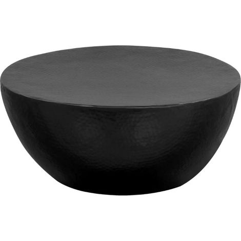 Table basse ronde métal martelé noir Sym (1/5)