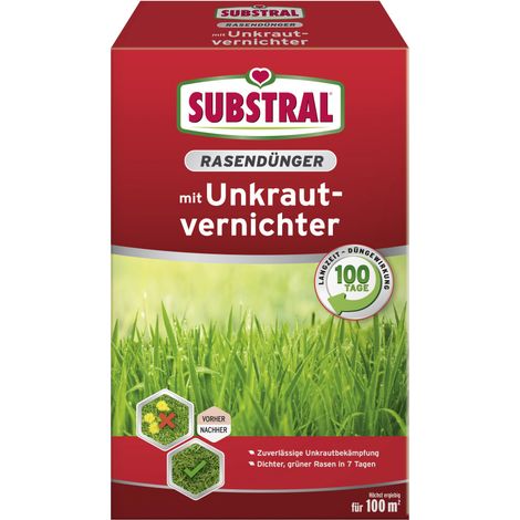 Substral Rasendünger mit Unkrautvernichter für 100 m² 2 kg Rasendünger (1/2)