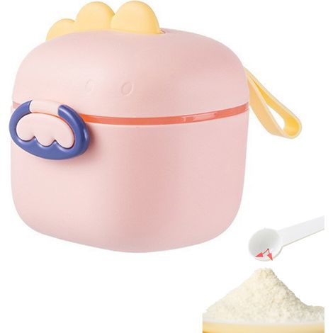 2 distributeurs de lait en poudre, forme dinosaure, capacité 400 ml et 800 ml, étanche, avec cuillère doseuse intégrée, idéal voyage et garde d'enfants (1/5)