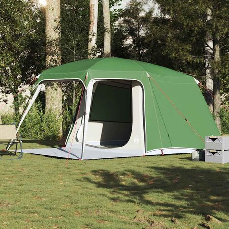 vidaXL Tente de camping avec dôme porche 5 personnes vert imperméable (1/5)