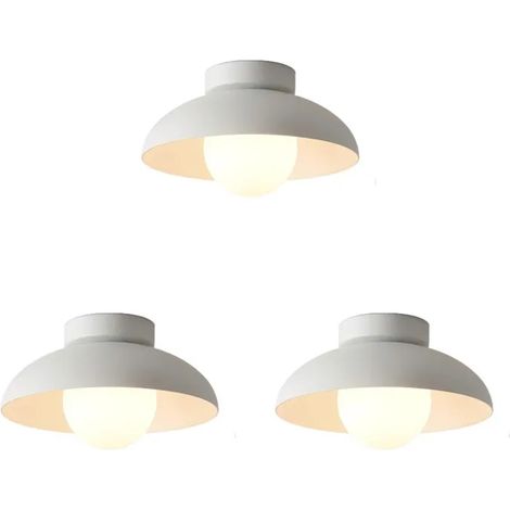 3x Plafonnier Moderne,G9 Lampe de Plafond Intérieur Contemporain Abat-jour en Métal Designe Chapeau Blanc pour Couloir Salon (1/5)