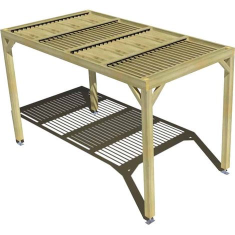 Pergola bois • 2m x 4m • indépendante • sens largeur • lames orientables bioclimatiques incluses • livraison comprise (1/3)
