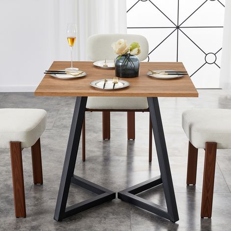 Mesa comedor cuadrada para 4 personas en madera negra OKMYHOME (1/5)