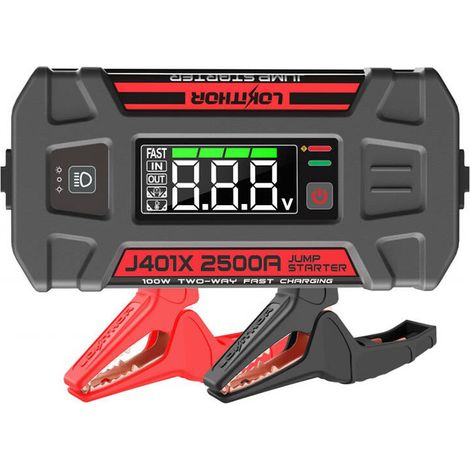 Dispositivo 4 in 1: Avviatore di emergenza / Booster 2500A + Powerbank 20000mAh + Torcia Lokithor J401X, funziona a -40°C