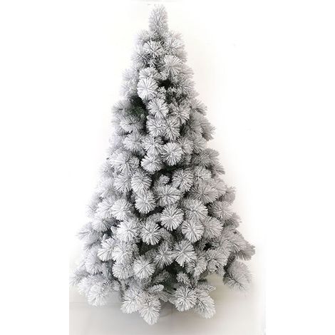 Albero di natale bianco innevato artificiale cm 210 ignifugo folto e realistico (1/5)