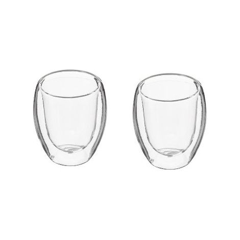 Atmosphera – Ensemble de 2 tasses à café double paroi en verre – Contenance 10 cl – Dimensions Diam. 5,5 x H. 6,8 cm – Poids 0,1 kg (1/3)