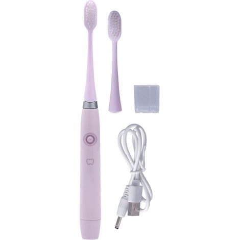 Brosse à dents électrique sonique rechargeable pour adulte - Rose poudré, minuterie intelligente et changement de fréquence