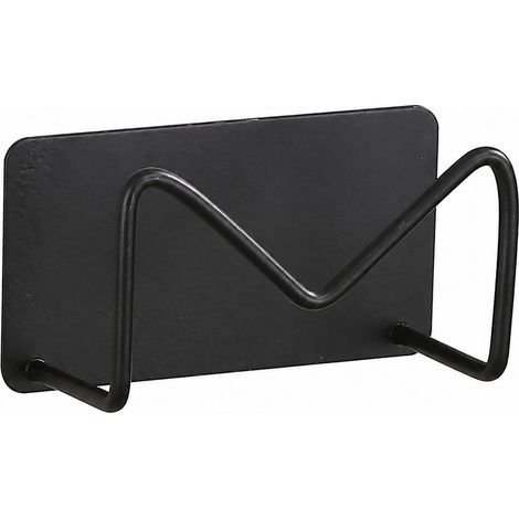 Porte-éponge en acier inoxydable, égouttoir d'évier sans perçage, noir, pour le rangement de la cuisine (1/5)