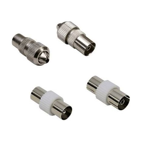 BKL Electronic 0403542 Kit adattatore coassiale Metallo Connessioni: Spina coassiale IEC, Spina coassiale IEC 1 KIT