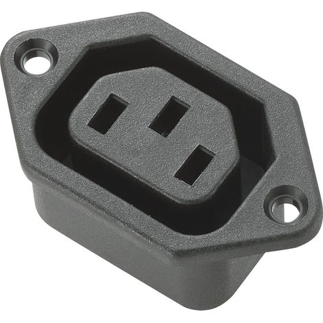 TRU COMPONENTS 715185 Kaltgeräte-Steckverbinder Buchse, Einbau vertikal Gesamtpolzahl: 3 10 A Schwa