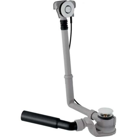 Geberit Accessori - Sistema di scarico e troppopieno per vasca da bagno, comando PushControl, lunghezza 260 mm, cromo 150.755.21.6