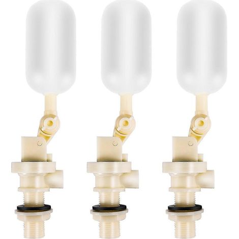 Lot de 3 soupapes à flotteur pour abreuvoir automatique pour chevaux, bovins, chèvres, moutons, porcs et chiens (fourrage). (1/5)