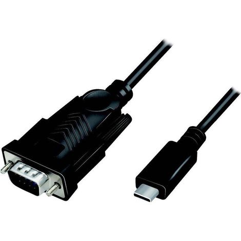 LogiLink AU0051A adaptador de cable de vídeo 1,2 m USB C VGA (D-Sub) Negro