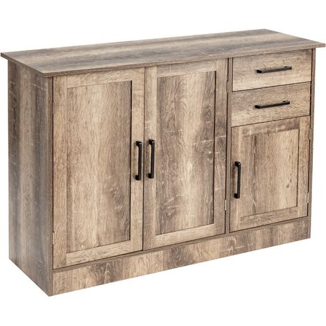 Mueble buffet independiente con 2 cajones 3 puertas y 1 estante regulable gris