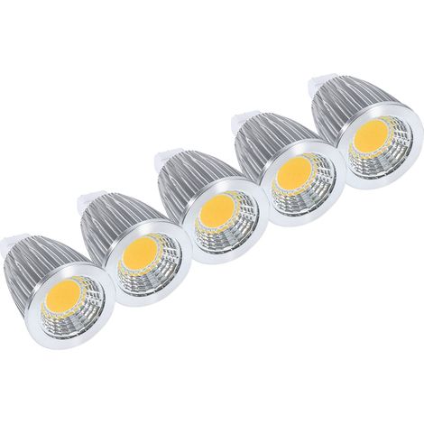 Spot Led MR16 - 7 W - Blanc Chaud - Technologie COB - Pour Éclairage d'Intérieur et d'Extérieur - Lot de 5