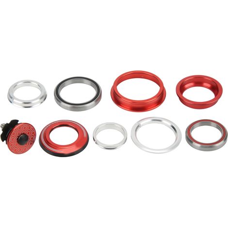 Viaron Lenkkopflager aus Aluminiumlegierung für Mountainbike-Gabeln mit geradem Vorbau, rot (1/5)