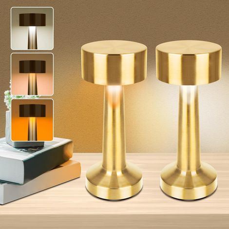 Goldene Tischlampe, dimmbar, Touch, Gold, wiederaufladbar über USB, goldene LED-Tischlampe ohne Kabel, Dekoration, 3 Dimmstufen (1/5)