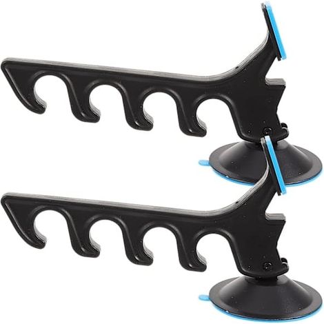 Lot de 2 supports de canne à pêche pour voiture, réglables, avec ventouse pour le rangement. (1/3)