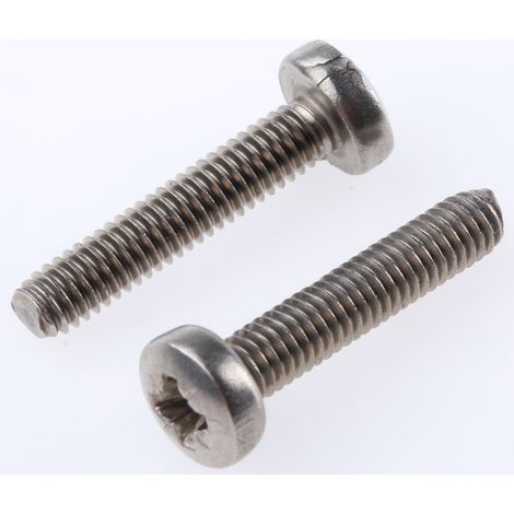 Vis à métaux RS PRO M4 à tête Cylindrique Pozidriv en Acier Inoxydable, 20mm ( Prix pour Boîte de 100 )