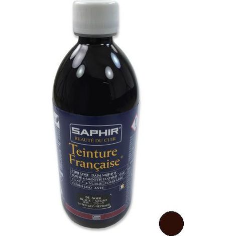 TEINTURE FRANCAISE Cuir Liquide Saphir, 500 ml MARRON FONCE