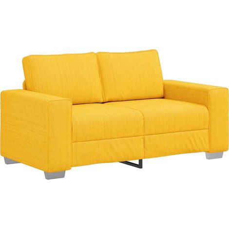 vidaXL Divano Divanetto Giallo Chiaro 120cm Tessuto di Velluto a Coste (1/5)