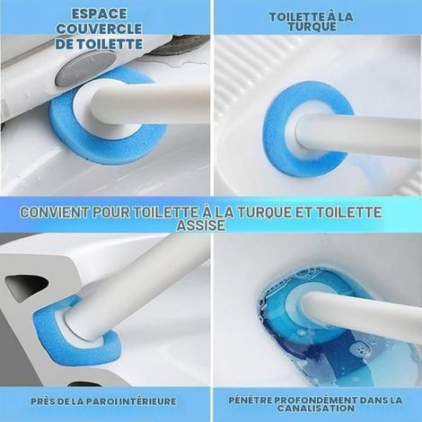 Brosse WC Jetable - Tête De Brosse Avec Liquide Nettoyant Intégré - Pour Toilette Lavabo Sol - 32 Pièces (1/5)