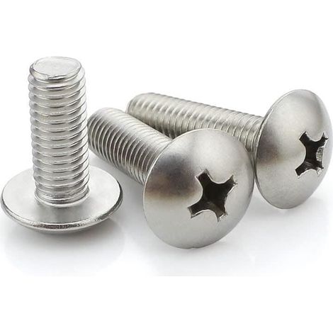 5/10 pièces M6 M8 Longueur 12–50 mm Vis à métaux tête plate Phillips, grande en acier inoxydable 304