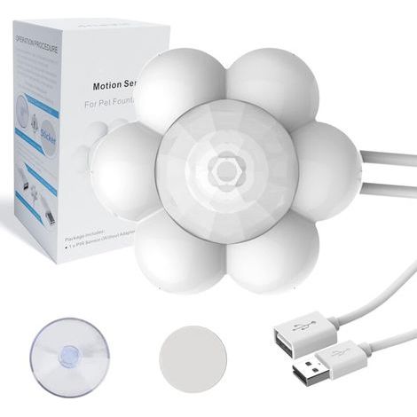 Capteur Automatique PIR Externe pour Fontaine a Eau Chat Detecteur de Mouvement DC 5V 1A Infrarouge Commutateur Détecteur de Mouvements avec Interface USB pour Fontaines à Eau pour Chats (1/5)