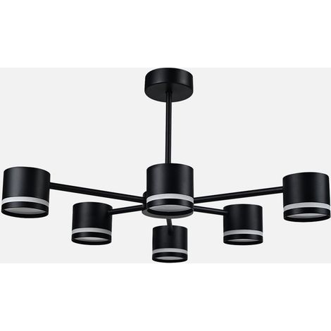 Lampada ortica 6xGX53 nera 54W 4800lm con lampadine 30x59x56 cm