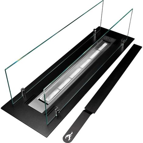 Moderner Tischkamin mit Bioethanol und Glas Athos